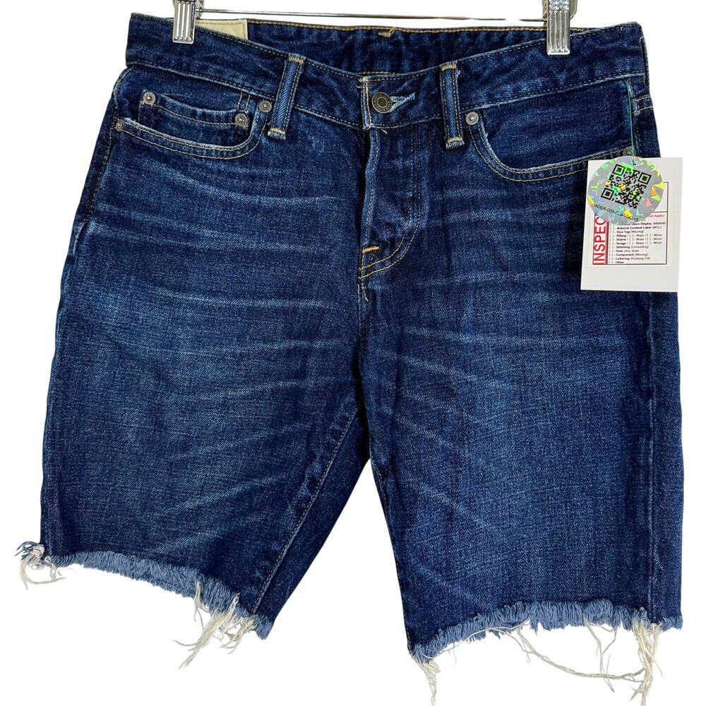 Abercrombie & Fitch High Rise High Waisted Blue Denim Cutoff Jean Shorts Size 28